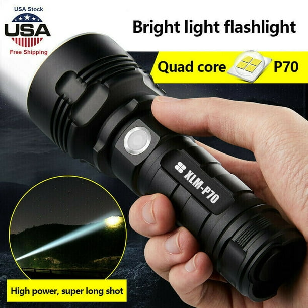 P70 Shadowhawk Super-bright 90000lm USB Flashlight CREE LED Tactical Torch Light 
